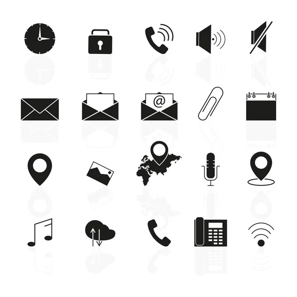 Reihe von Interface Line Icons Reflexionen — Stockvektor