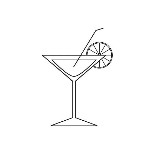 Cocktail citron de l'icône — Image vectorielle