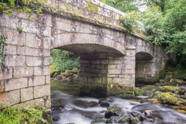 Dartmoor Bridge'de antik duvar. 
