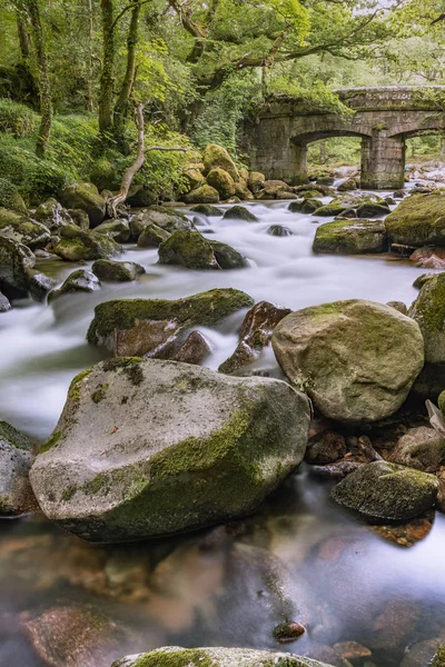 Río rocoso en el Parque Nacional Dartmoor — Foto de Stock