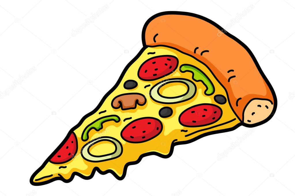 Vector Cartoon Pizza Slice — Stock Vector © ianlusung #179071922