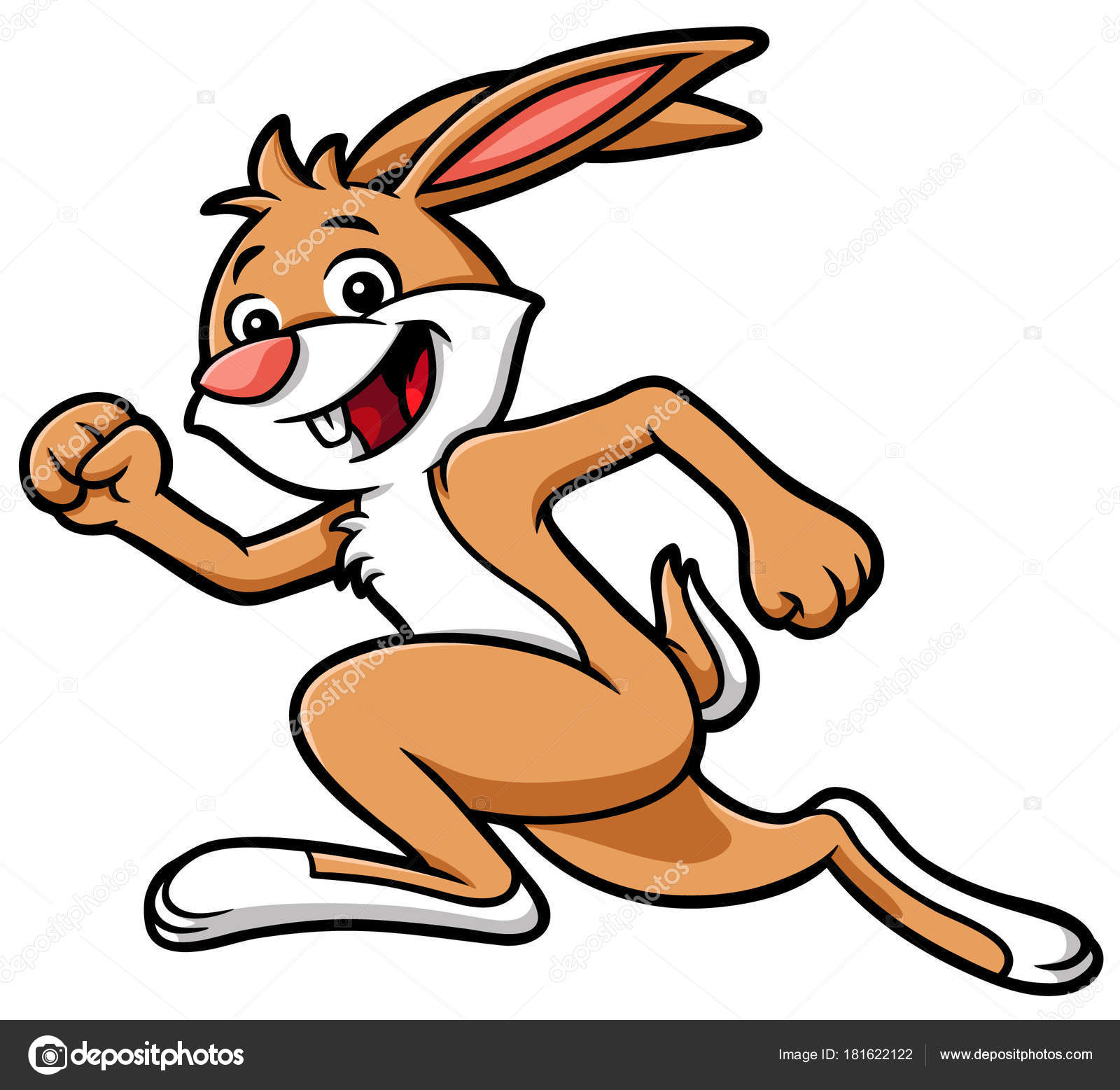 Vector Cartoon Running Easter Bunny Stock Vector Image by ©ianlusung