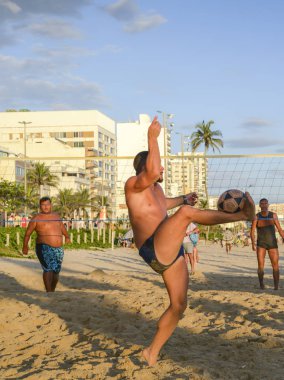  Futevolei, Ipanema, Rio de Janeiro, Brezilya sahilinde