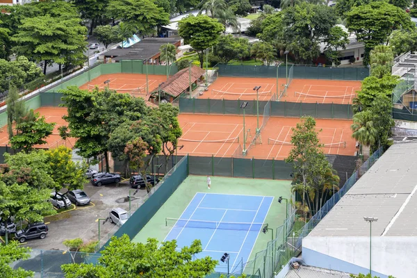Terrains de tennis vue aérienne — Photo