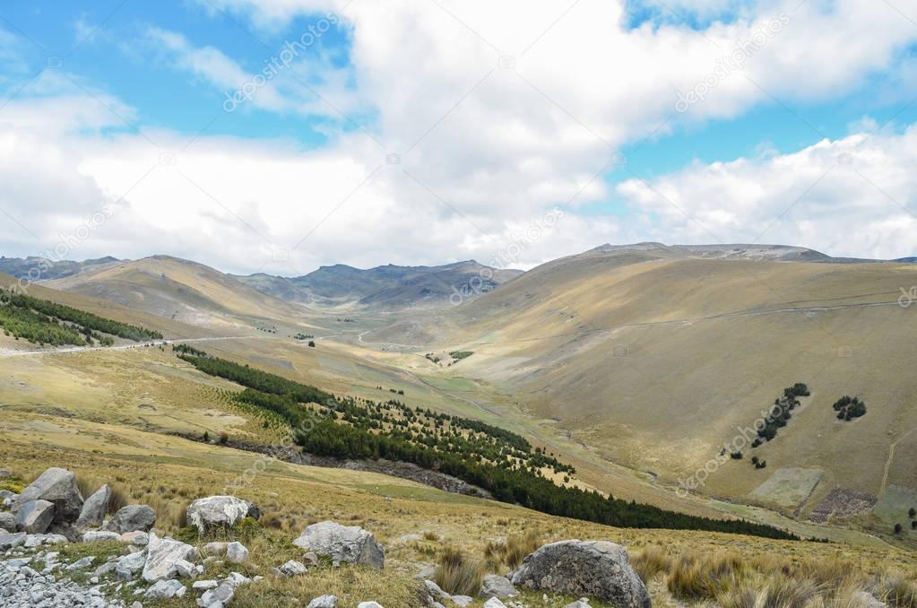 Andean landscape in Salinas de Guaranda, Bolivar province, Ecuador