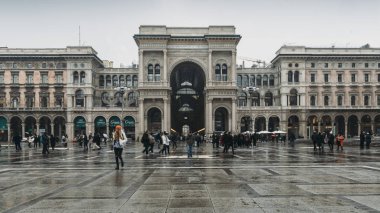 Entrance to Galleria Vittorio Emanuele ii in Piazza del Duomo, Milan, Lombardy, Italy clipart