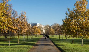 Güneşli bir sonbahar günde Hyde Park, Londra