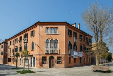 Turuncu avluda Murano, Veneto, İtalya