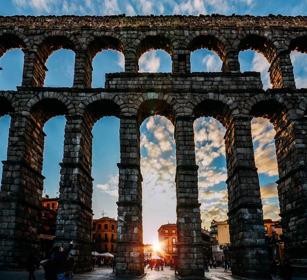 Aqueduct of Segovia, UNESCO World Heritage Site in Spain — Stock Photo, Image