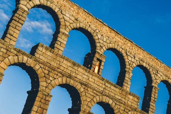 Acueducto de Segovia, Patrimonio de la Humanidad por la UNESCO en España — Foto de Stock