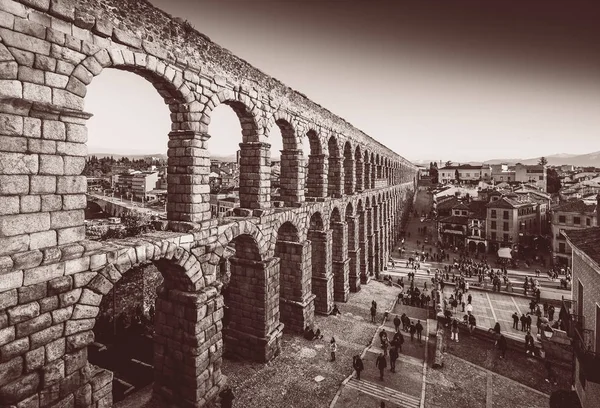 Acueducto de Segovia, Patrimonio de la Humanidad por la UNESCO en España — Foto de Stock