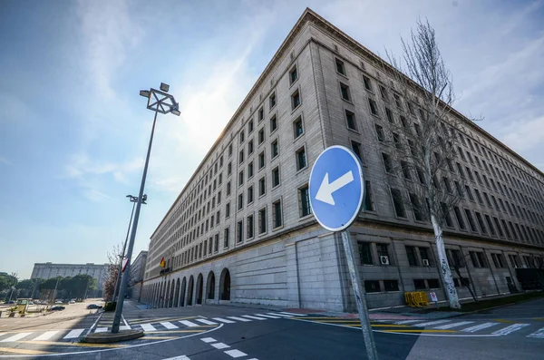 Facade of Nuevos Ministerios or New Ministry Government Buildings in Madrid, Spain — Stock fotografie