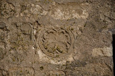 Geçmişi, dokusu, eski kalenin eski duvarları.