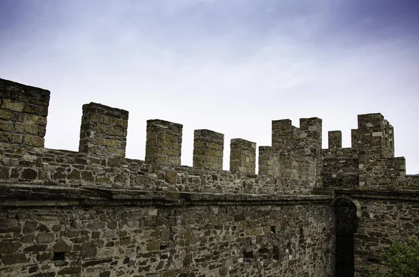 Wall Old Fortress Towers Structures Ruins Old Fortress — ストック写真