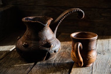 Sabah kırsal, Türk, Meksika kahvesi seramik halk yemeklerinde.