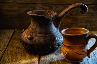 Sabah kırsal, Türk, Meksika kahvesi seramik halk yemeklerinde.