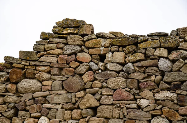 Muro Della Vecchia Fortezza Fatto Pietra Sfondo Una Vecchia Pietra — Foto Stock