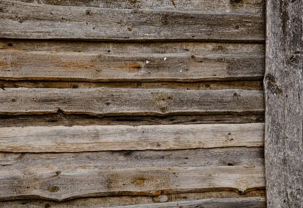 Wall of an old shed from weathered old boards. Background from old boards.