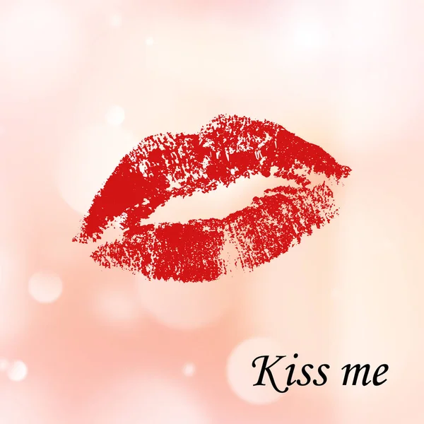 Beso Sexy Rojo Lápiz Labial — Vector de stock