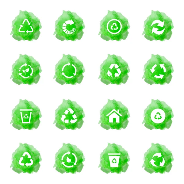 回收图标 绿色环境集 — 图库矢量图片
