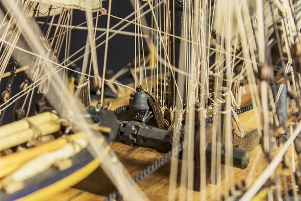 Sailing ship - Bounty wooden antique model building — Stock Photo, Image