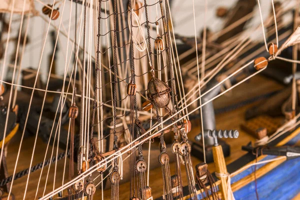 Sailing ship - Bounty wooden antique model building — Stock Photo, Image