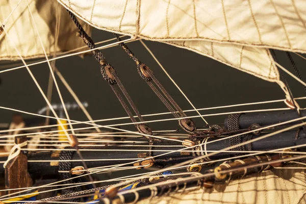 Sailing ship - Bounty wooden antique model building — Stock Photo, Image