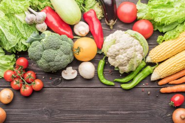 Arka plan için çiğ sebze