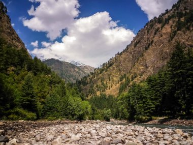 Himalaya Dağları, Kasol, Parvati Vadisi, Himachal Pradesh, Kuzey Hindistan güzel görünümü