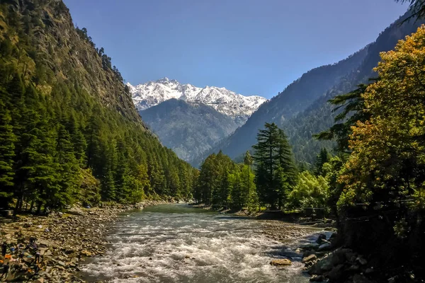 Hermosa Vista Las Montañas Del Himalaya Kasol Valle Parvati Himachal — Foto de Stock