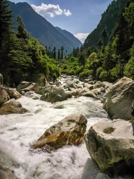 Bella Vista Sulle Montagne Himalayane Kasol Valle Parvati Himachal Pradesh — Foto Stock