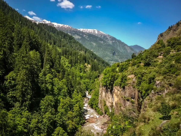 Bella Vista Sulle Montagne Himalayane Kheerganga Valle Parvati Himachal Pradesh — Foto Stock