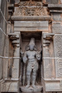 Chidambaram, Hindistan - Aralık, 16, 2016. Nataraja Tapınağı, Chidambaram, Tamil Nadu, Güney Hindistan kapılarında