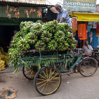 Tiruvannamalai, Hindistan - Aralık, 20, 2016. Tiruvannamalai yerel gıda pazarında