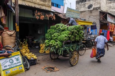Tiruvannamalai, Hindistan - Aralık, 20, 2016. Tiruvannamalai yerel gıda pazarında