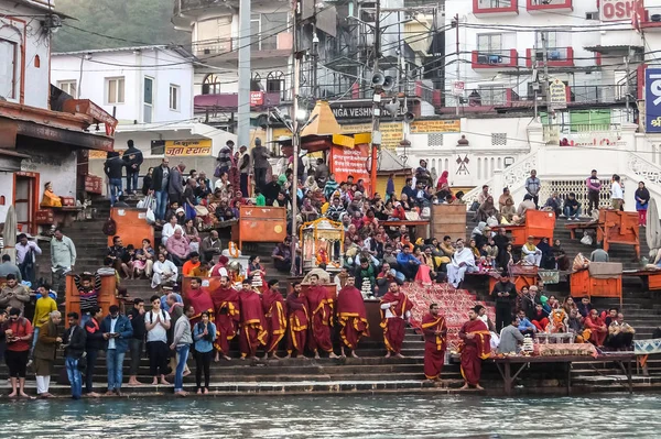 Haridwar Inde Décembre 2016 Les Gens Sur Remblai Rivière Ganga — Photo