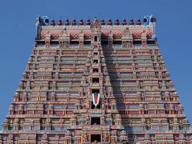 Tiruchirappalli, Hindistan - Kasım, 20, 2017. Sri Ranganathar Swamy Srirangam, Trichy tapınakta görünümünü.