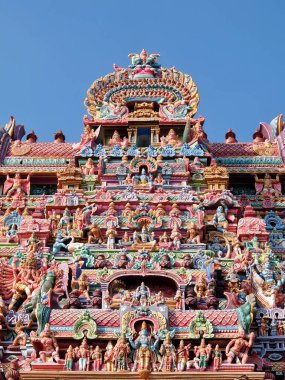 Tiruchirappalli, Hindistan - Kasım, 20, 2017. Sri Ranganathar Swamy Srirangam, Trichy tapınakta görünümünü.
