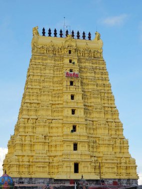 Rameshwaram, Hindistan - Kasım, 21, 2017. Rameshwaram Arulmigu Ramanathaswamy tapınakta görünümünü.