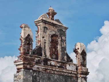 Rameshwaram, Hindistan - Kasım, 21, 2017. Küçük köy Dhanushkodi kalıntıları