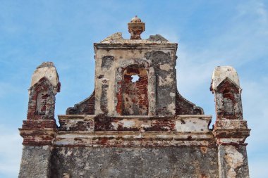 Rameshwaram, Hindistan - Kasım, 21, 2017. Küçük köy Dhanushkodi kalıntıları