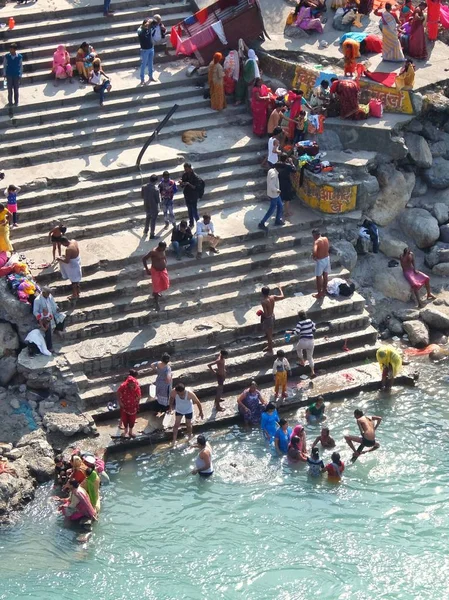 Rishikesh India November 4Th 2017 Beautiful View Ganga River Embankment — Stock Photo, Image