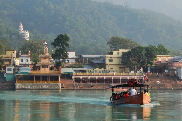 Rishikesh Indien November 5Th 2017 Smuk Udsigt Til Ganga Floddæmning - Stock-foto