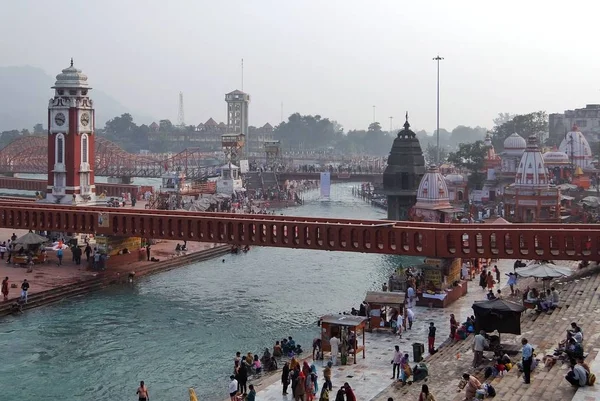 Harid Hindistan Kasım 2017 Nsanlar Ganga Nehir Setin Har Pauri — Stok fotoğraf