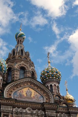 Saint-Petersburg, Rusya-11 Nisan 2017. Dökülmüş kan üzerinde kurtarıcı Kilisesi