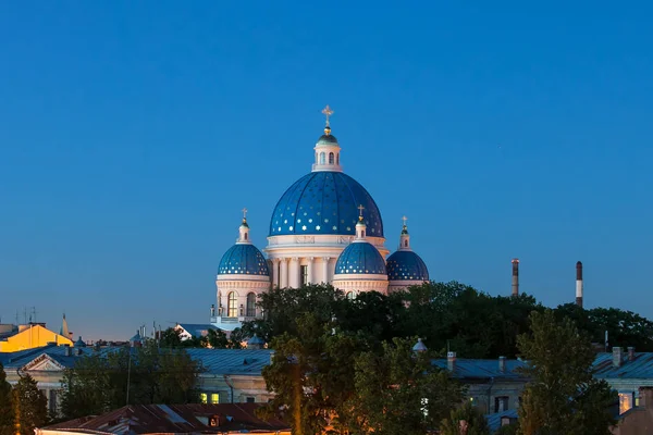 Trinity Cathedral São Petersburgo Rússia Vista Noturna Telhado — Fotografia de Stock