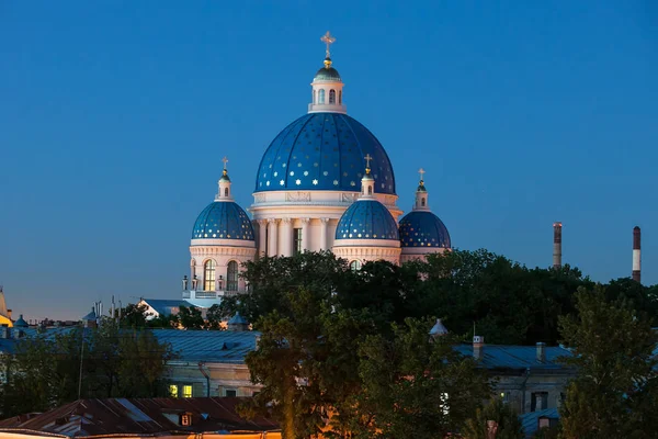 Trinity Cathedral São Petersburgo Rússia Vista Noturna Telhado — Fotografia de Stock