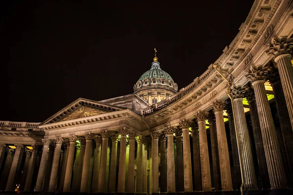 Catedral Kazansky Noite São Petersburgo Rússia — Fotografia de Stock