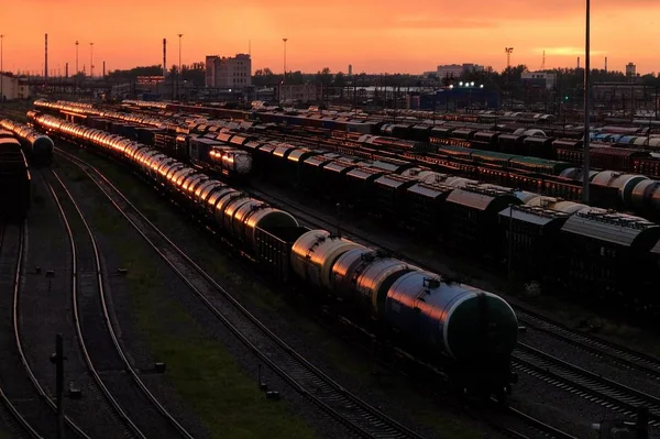 San Petersburgo Rusia Circa Junio 2017 Vista Atardecer Estación Tren — Foto de Stock