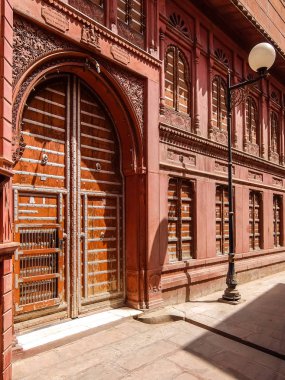 Bikaner, Hindistan - Mart 2018. Bikaner 'in geleneksel mimarisi.